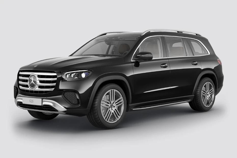 Mercedes Benz Gls front-angle view highlighting proportions, lighting, and stance