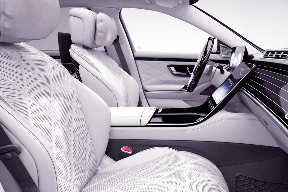 Mercedes Benz Maybach S Class front-seats view highlighting support, padding, and comfort