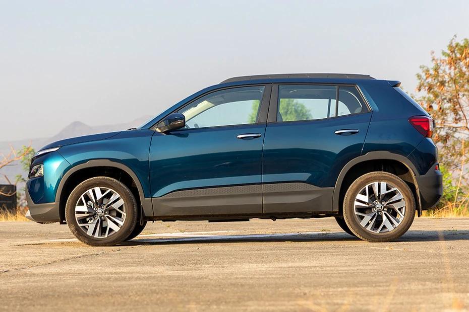 Skoda Kylaq side-profile view highlighting roofline, stance, and proportion