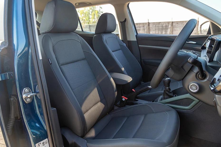 Skoda Kylaq front-seats view highlighting support, padding, and comfort
