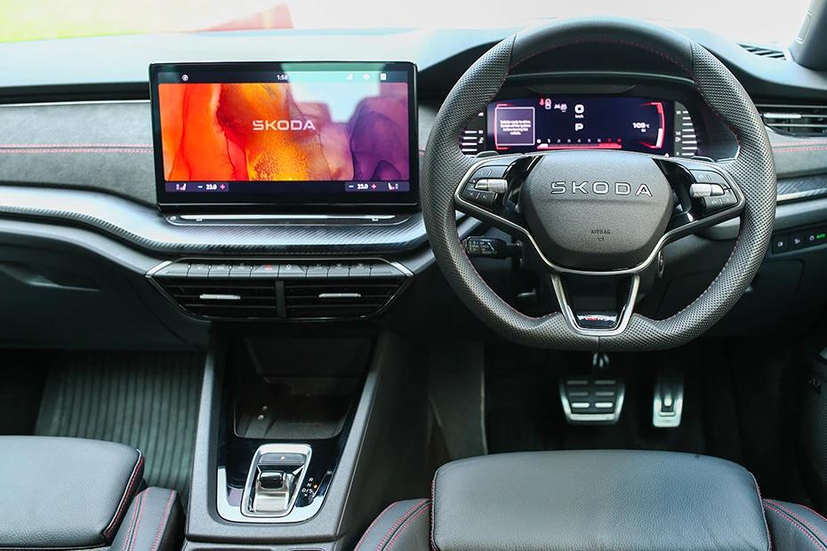 Skoda Octavia Rs steering-wheel view highlighting grip, controls, and comfort