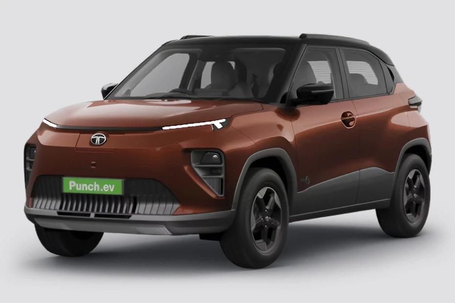 Tata Punch Ev front-angle view highlighting proportions, lighting, and stance
