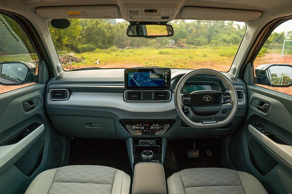 Tata Punch Ev dashboard view highlighting layout, materials, and clarity