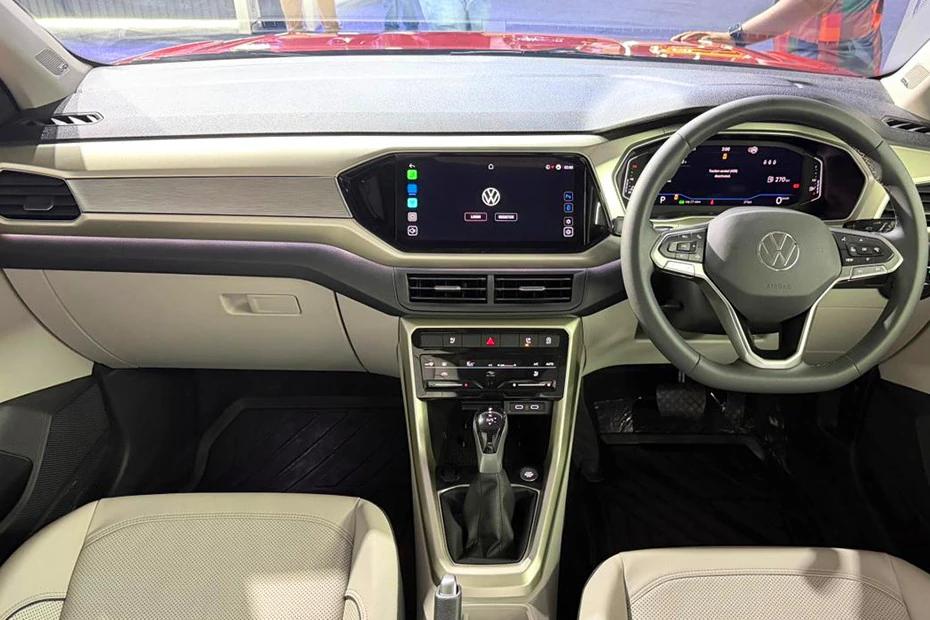 Volkswagen Taigun dashboard view highlighting layout, materials, and clarity