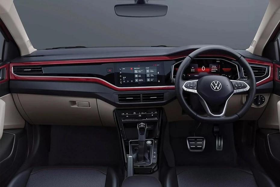 Volkswagen Virtus dashboard view highlighting layout, materials, and clarity